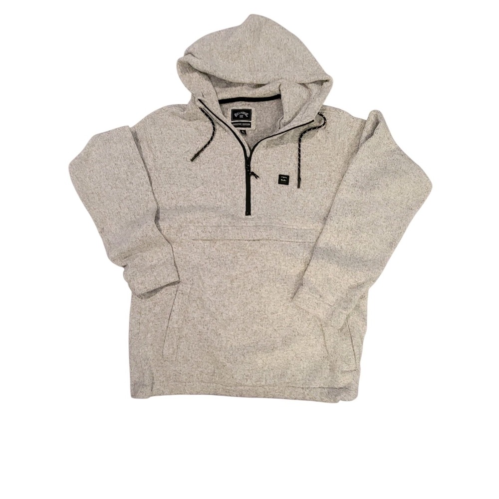 Billabong‎ Men's A/Div Boundary Hooded Half-Zip Pullover-Gray Heather-Size Large